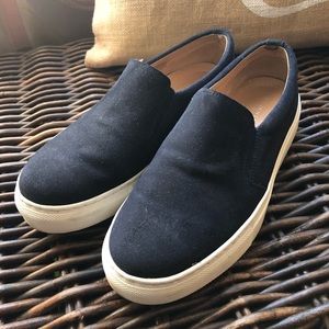 Maiden Lane slip-ons, dark blue, suede